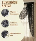 Zyronn Vorhang Halbtransparente Spitze mit Perlenquasten Blumenmuster Bild 5