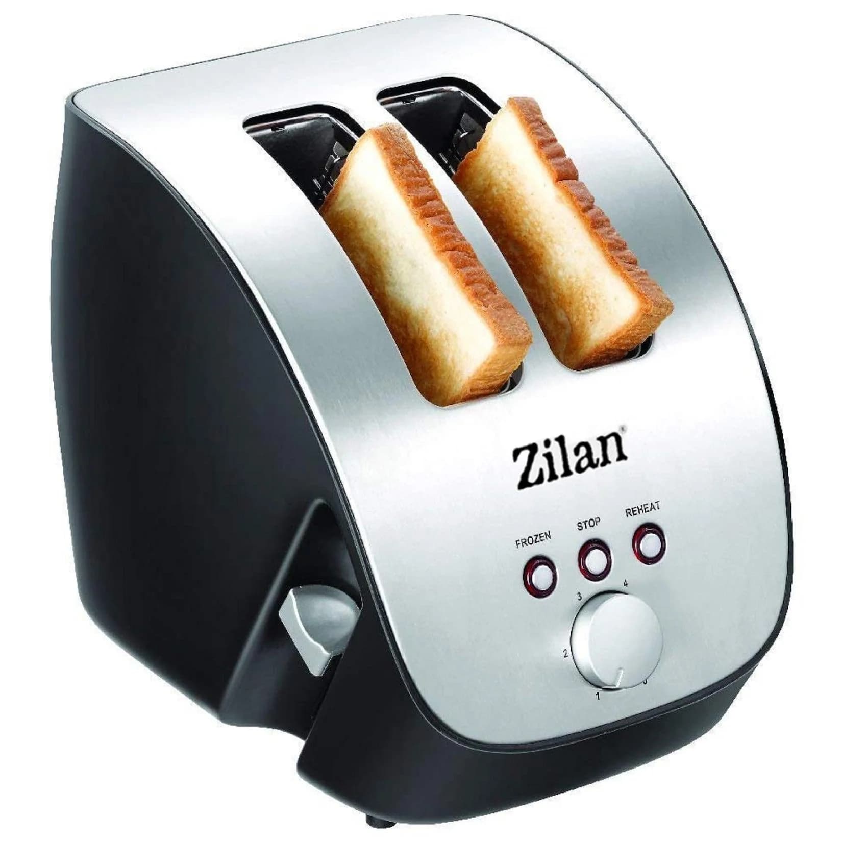 Zilan Schrägtoaster 2 Scheiben 1000W Edelstahl Silber
