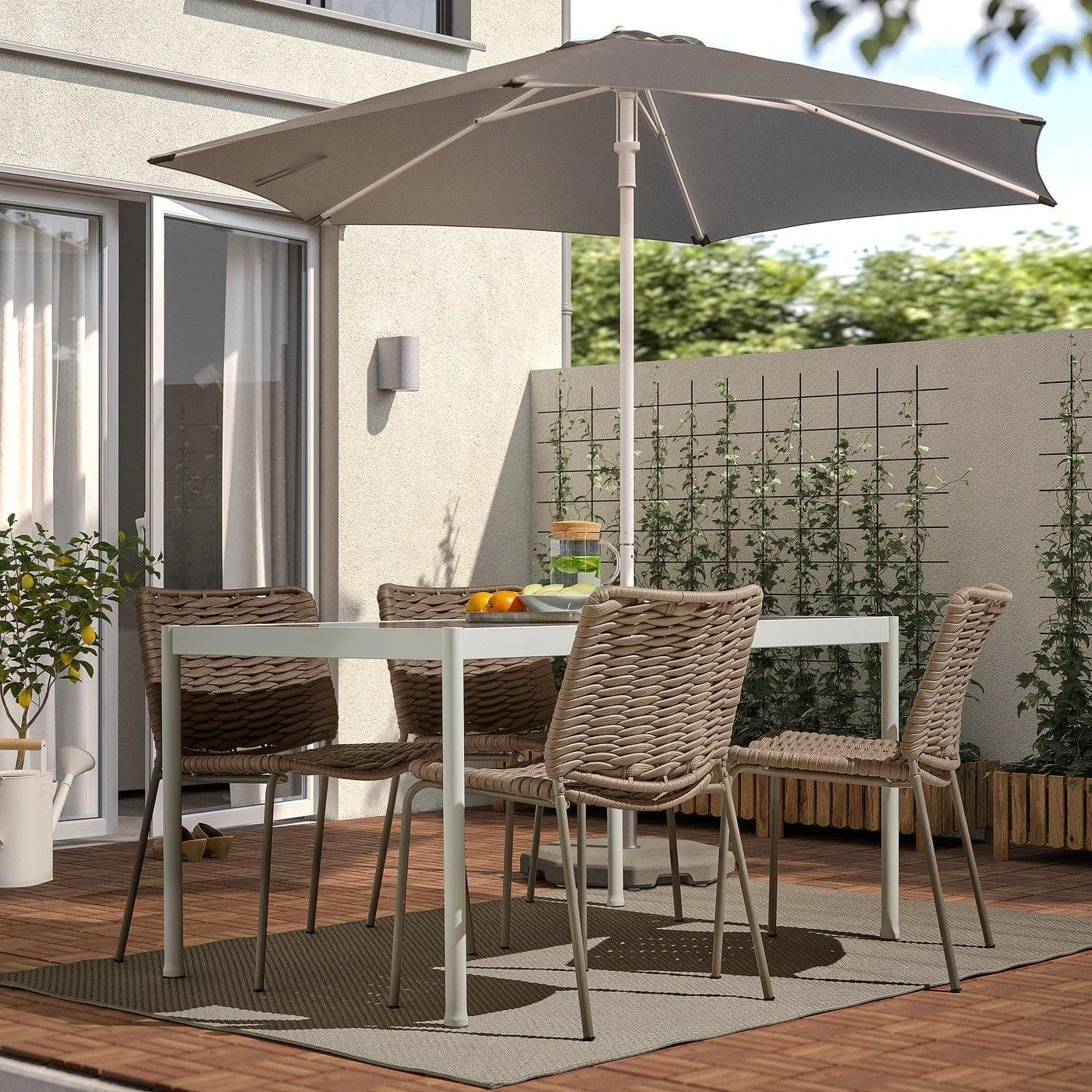 IKEA SEGERÖN / TEGELÖN Tisch und 4 Stühle Beige/Weiß