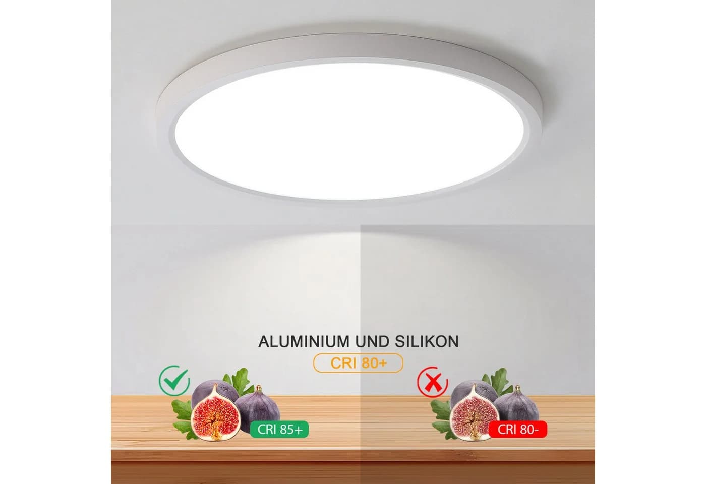 JDONG LED Deckenleuchte Ultra Dünn Dimmbar Weiß Schwarz Fernbedienung - Bild 5