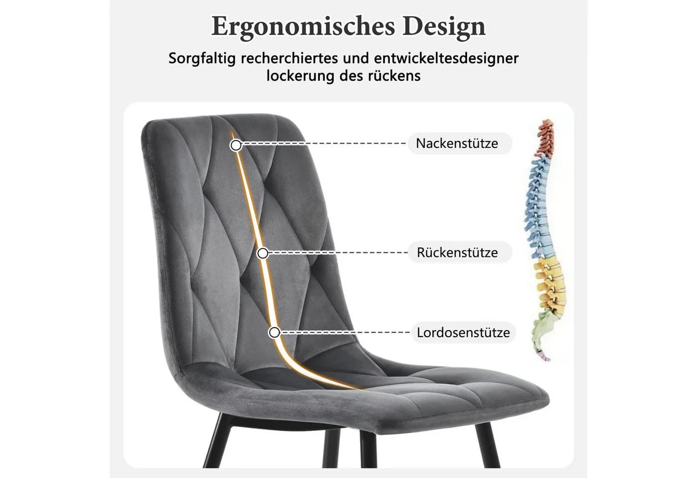 i@home Essgruppe rundes Esstisch aus Marmor mit 4 Samtstühle Grau Grün - Bild 3
