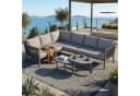 i@home Gartenlounge-Set 6-Sitzer Ecksofa Verzinktes Eisen Glastischplatte Bild 1