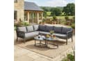 i@home Gartenlounge-Set 6-Sitzer Ecksofa Verzinktes Eisen Glastischplatte Bild 2