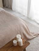 Sandiik Bio-Musselin Wohndecke Graubeige 4-lagig 100% Biobaumwolle Bild 3