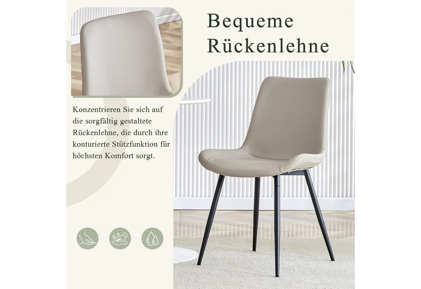 i@home Esszimmerstuhl 4er Set Grau Modernes Design