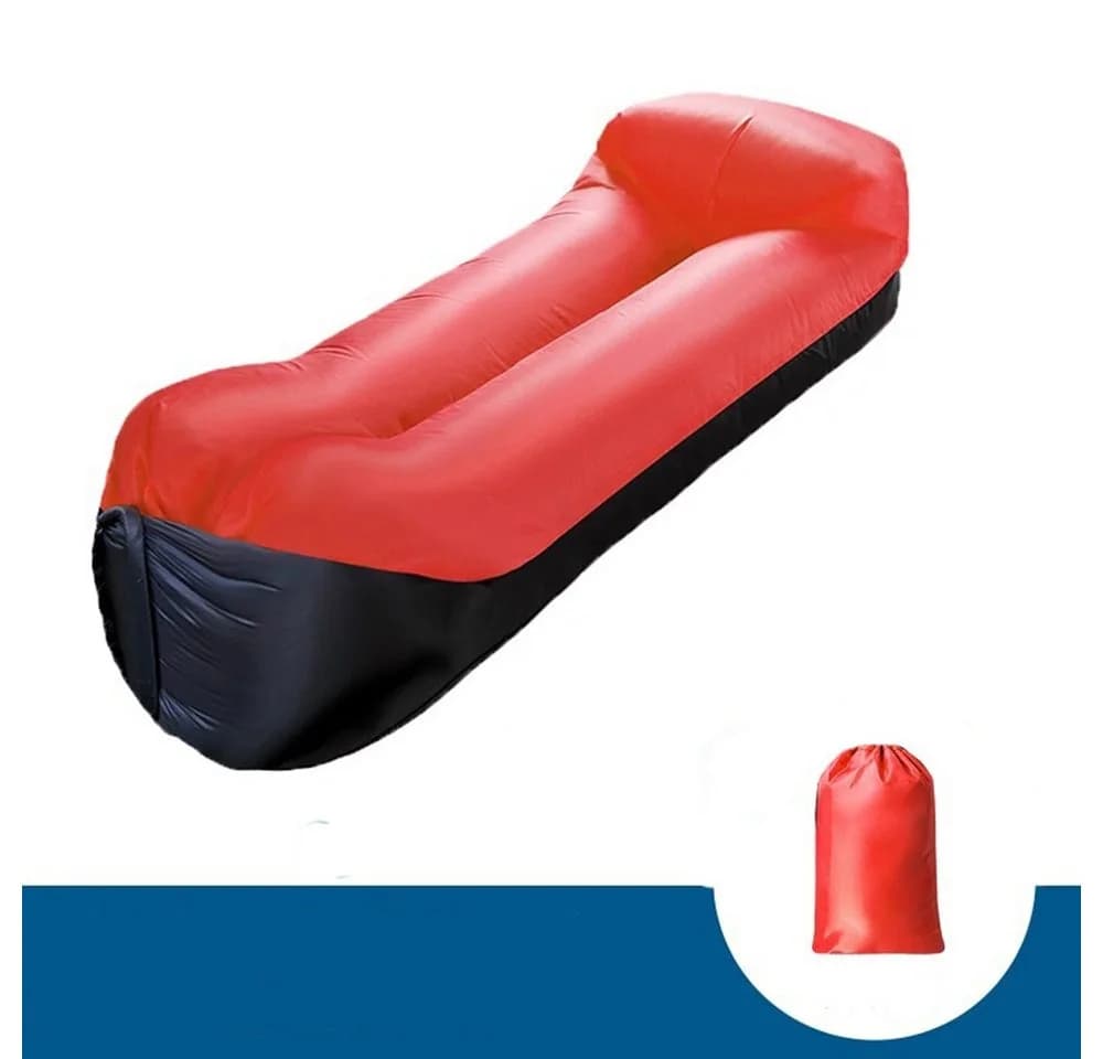 SIKAINI Luftsofa Schwarz-Rot Aufblasbar für Camping & Garten - Bild 3