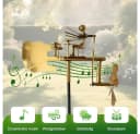 SIKAINI Wetterfahne Metall-Windmühle mit Trommler Silber Bild 4
