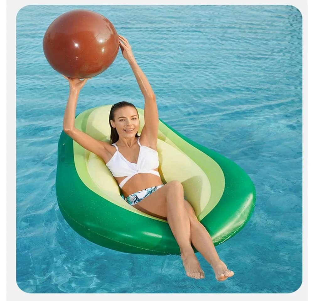 SIKAINI Luftmatratze Pool mit Abnehmbarem Kern, Avocado-Design Grün/Braun