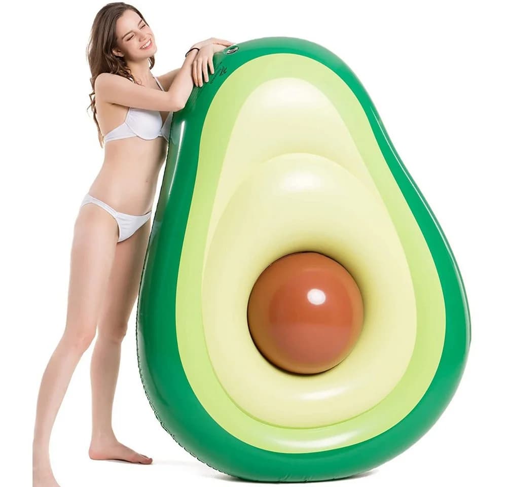 SIKAINI Luftmatratze Pool mit Abnehmbarem Kern, Avocado-Design Grün/Braun - Bild 2