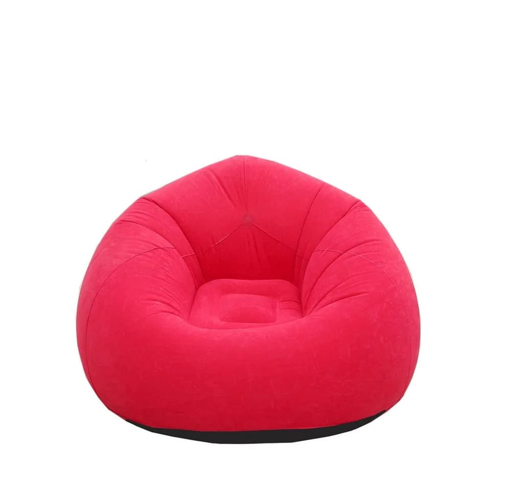 SIKAINI Luftsofa Aufblasbares beflocktes Loungesofa Rot - Bild 2