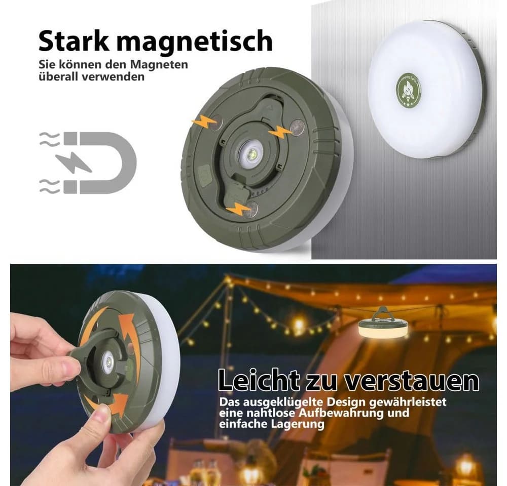 PRIISF LED Lichterkette Camping 10m Aufrollbar USB Wiederaufladbar - Bild 4