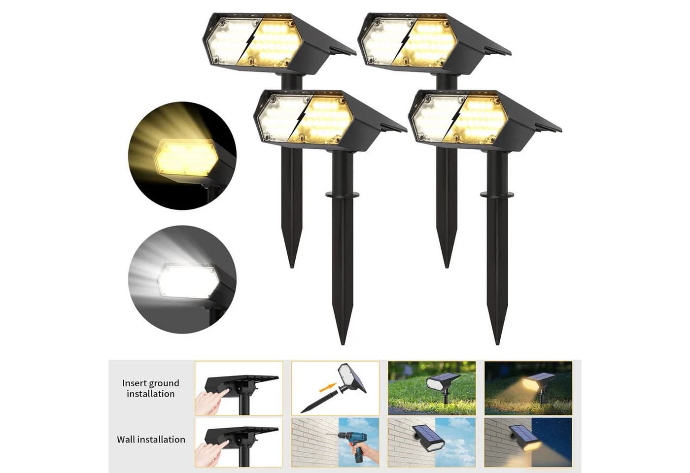 QUBEBU LED Solarstrahler mit dualer Farbtemperatur und IP65 - Bild 2