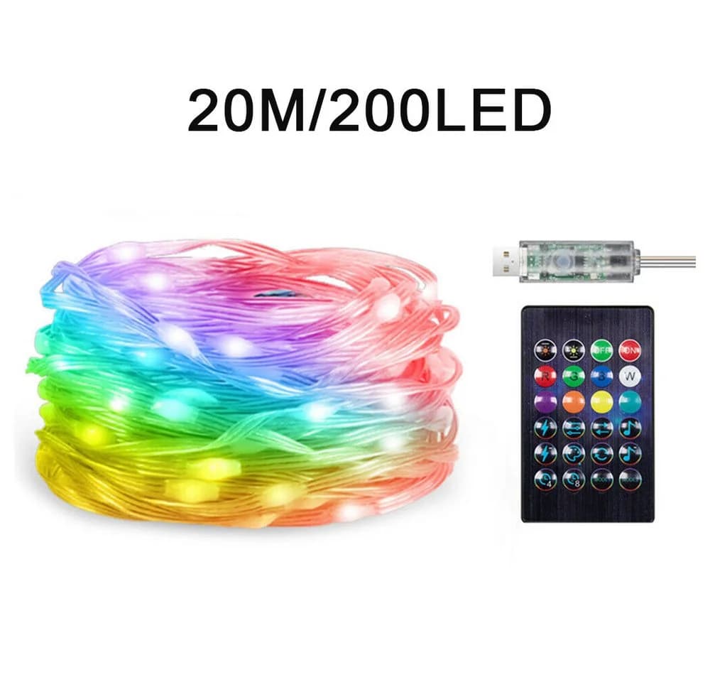 PRIISF LED-Lichterkette Lichtschlauch Programmierbar USB RGB Streifen Xmas, App Controller Bluetooth Musik Sync Lampe DIY Weihnachten