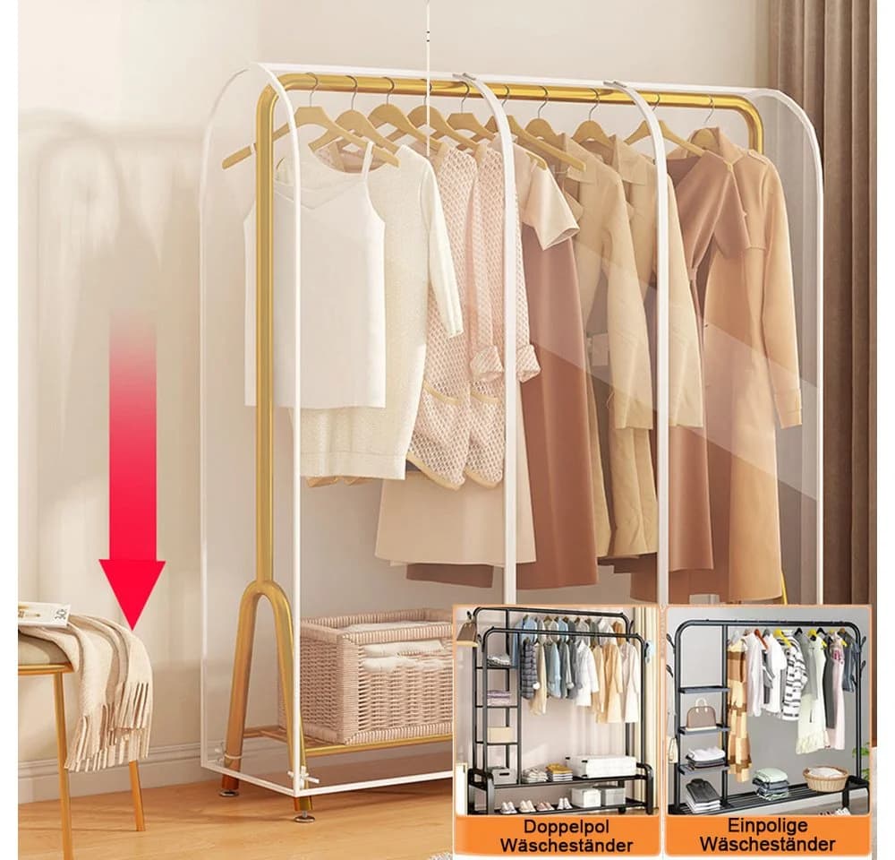 QUBEBU Kleiderständer Abdeckung Transparent PEVA - Bild 3