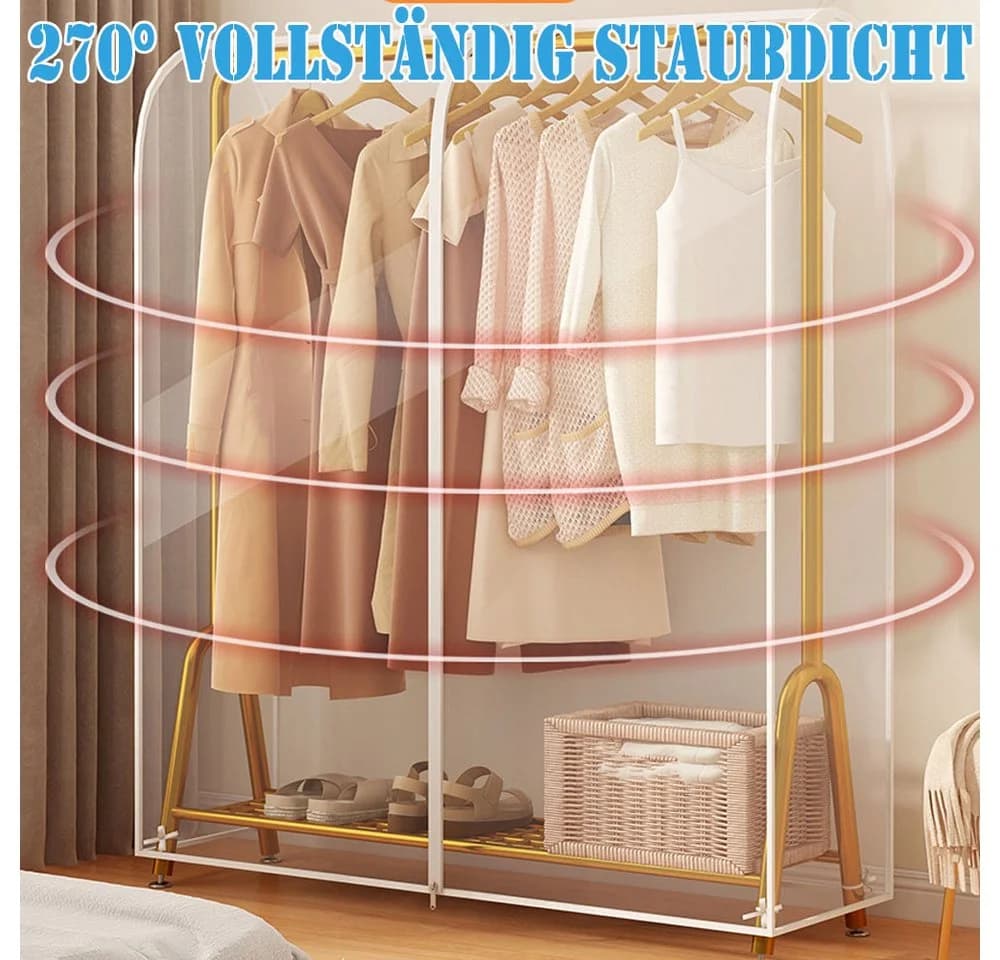 QUBEBU Kleiderständer Abdeckung Transparent PEVA - Bild 4