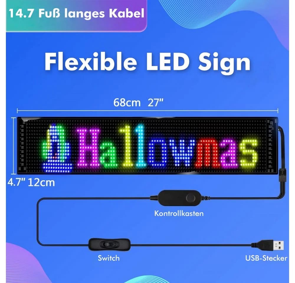 PRIISF Flexibles LED Dekolicht mit APP-Steuerung und RGB Vollfarbe