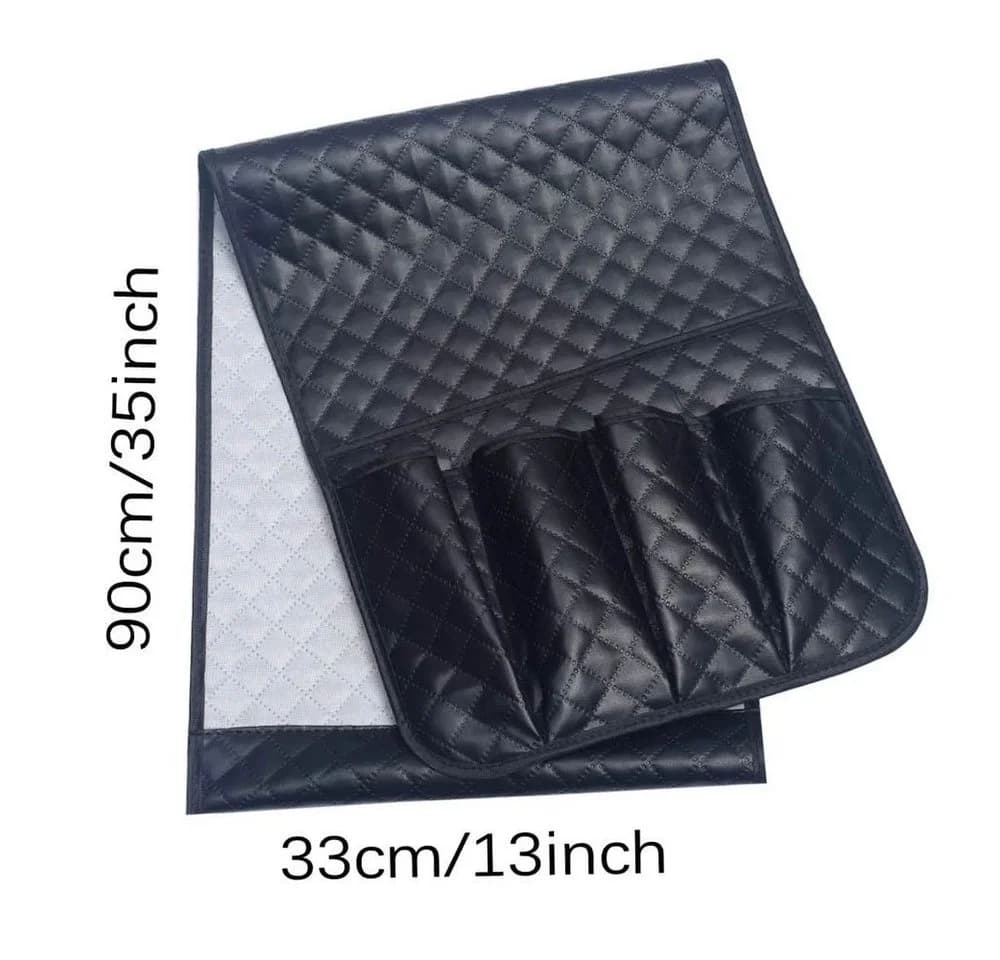 PRIISF Sesselschoner mit 5 Taschen Grau PU-Leder Sofa Organizer - Bild 5