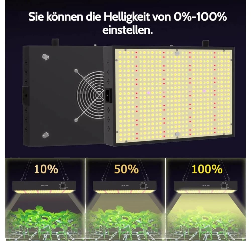 QUBEBU Pflanzenlampe 100W Vollspektrum Grow Lampe Dualmodus Indoor - Bild 5