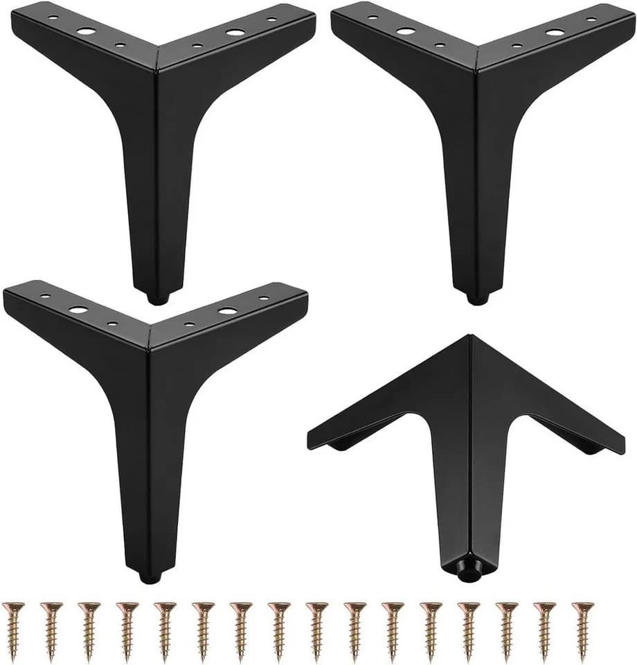 QUBEBU Möbelfuß 8X Möbelfüße Schrankfuß Füße Sockelfüße Sofafuß Möbelbeine Schwarz - Bild 2