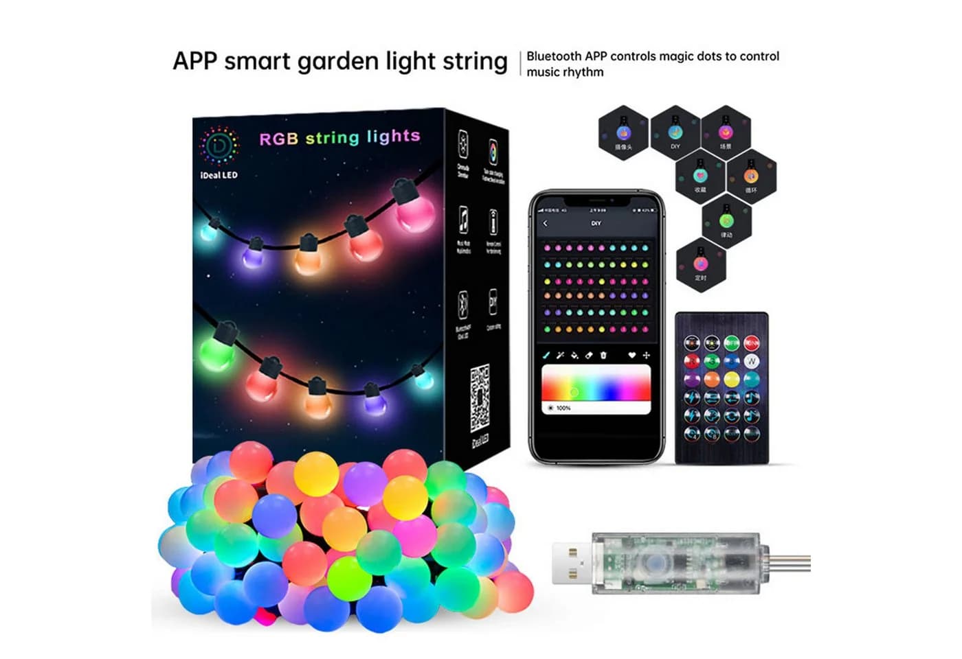 PRIISF LED-Lichterkette RGB Bunt mit App & Fernbedienung - Bild 3