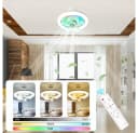 PRIISF LED Deckenleuchte mit Ventilator, Ø26cm, 40W, E27, Lüfter mit Licht Dimmbar 3000-6500K mit Fernbedienung Timer Leiser LED Bild 1