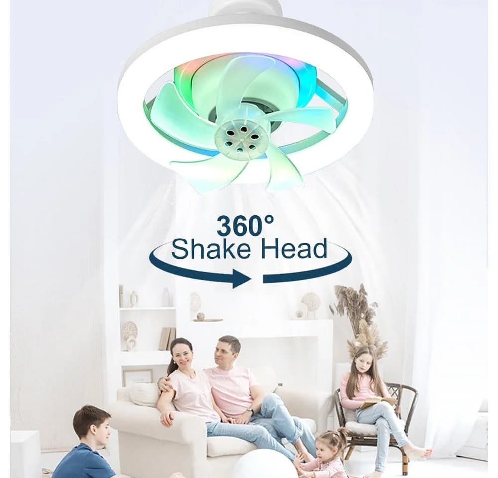 PRIISF LED Deckenleuchte mit Ventilator, Ø26cm, 40W, E27, Lüfter mit Licht Dimmbar 3000-6500K mit Fernbedienung Timer Leiser LED - Bild 3