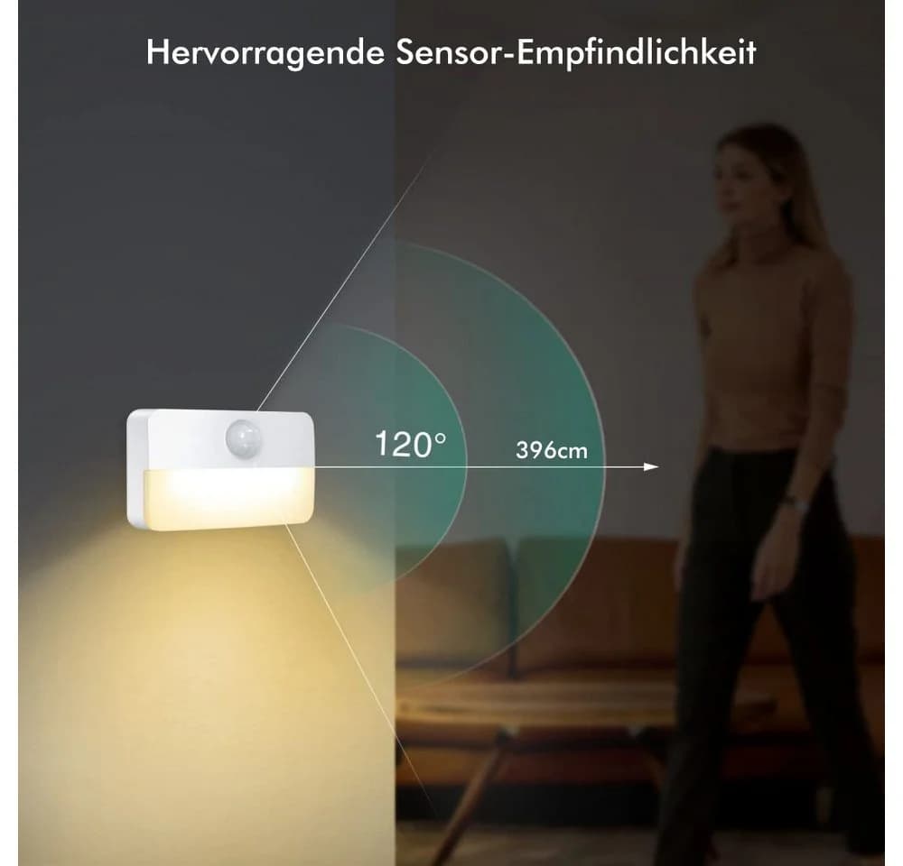 QUBEBU LED Nachtlicht mit Bewegungsmelder Warmweiß Kaltweiß - Bild 3