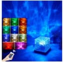 QUBEBU LED Nachtlicht Wasserwellen Lampe mit 16 Farben und Fernbedienung Bild 2