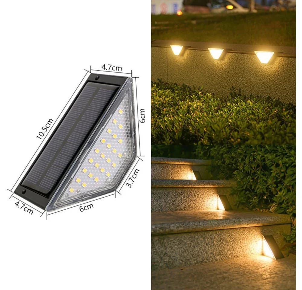 QUBEBU LED Solarleuchte Schwarz 24 LEDs Warmweiß Garten