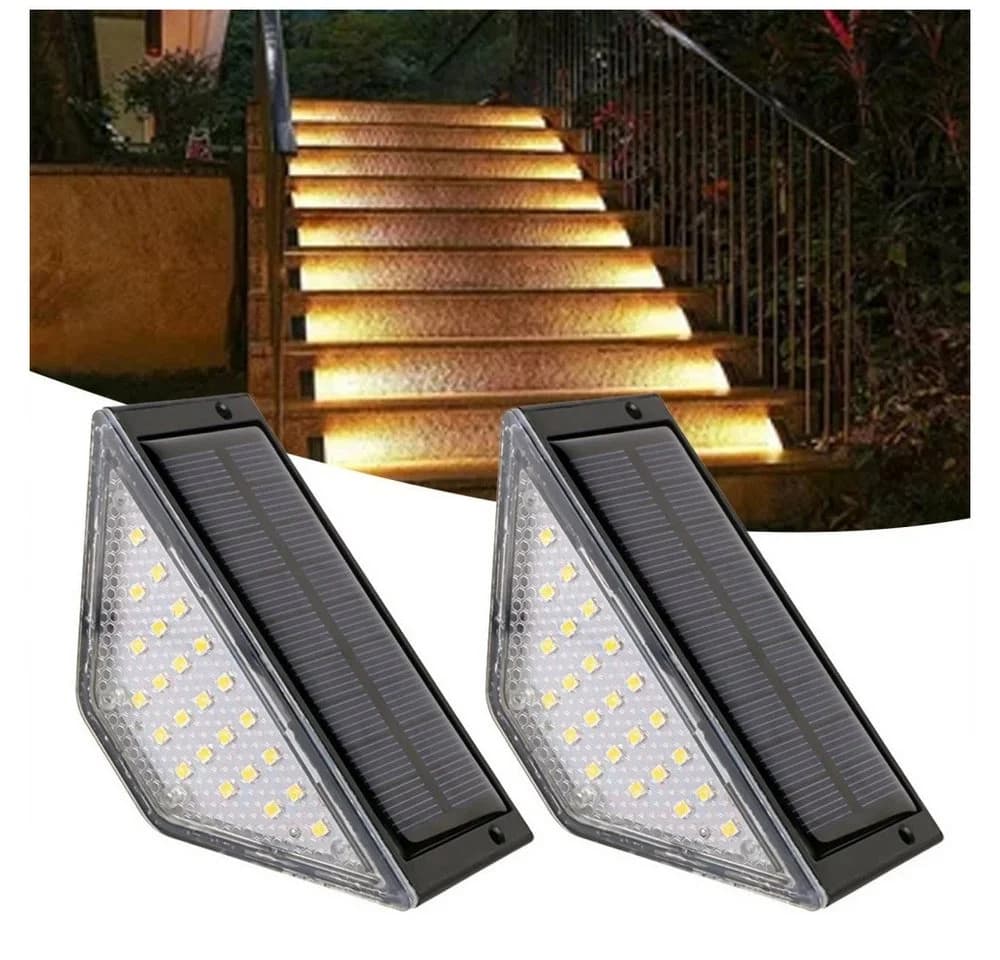 QUBEBU LED Solarleuchte Schwarz 24 LEDs Warmweiß Garten - Bild 2