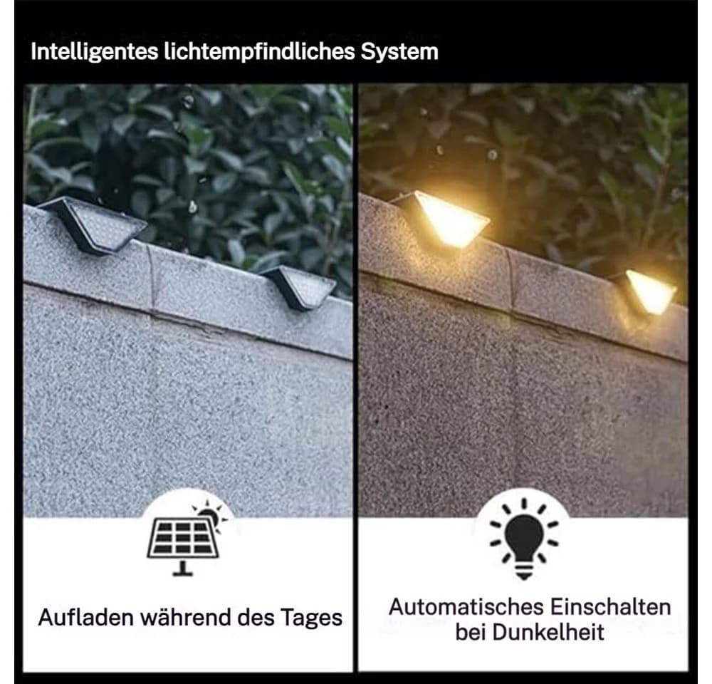 QUBEBU LED Solarleuchte Schwarz 24 LEDs Warmweiß Garten - Bild 5