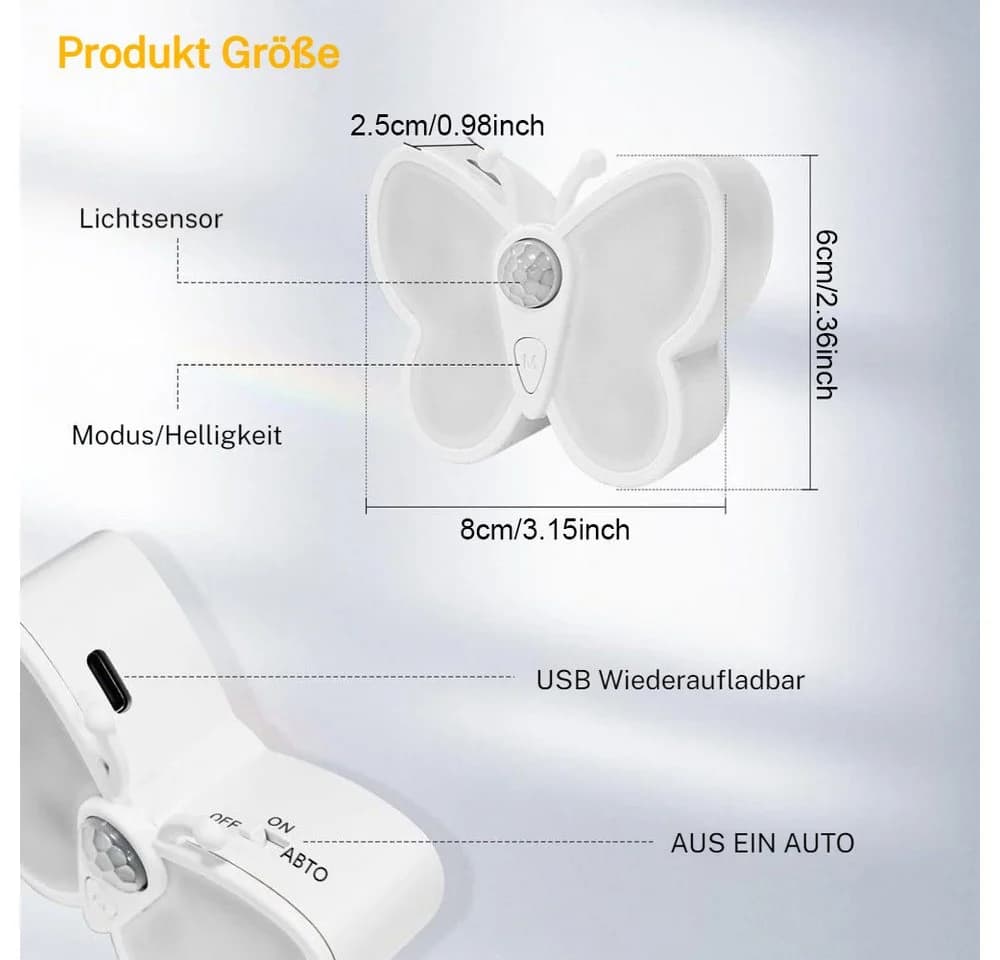 PRIISF LED Wandleuchte Akku Weiß Bewegungsmelder Dimmbar - Bild 3