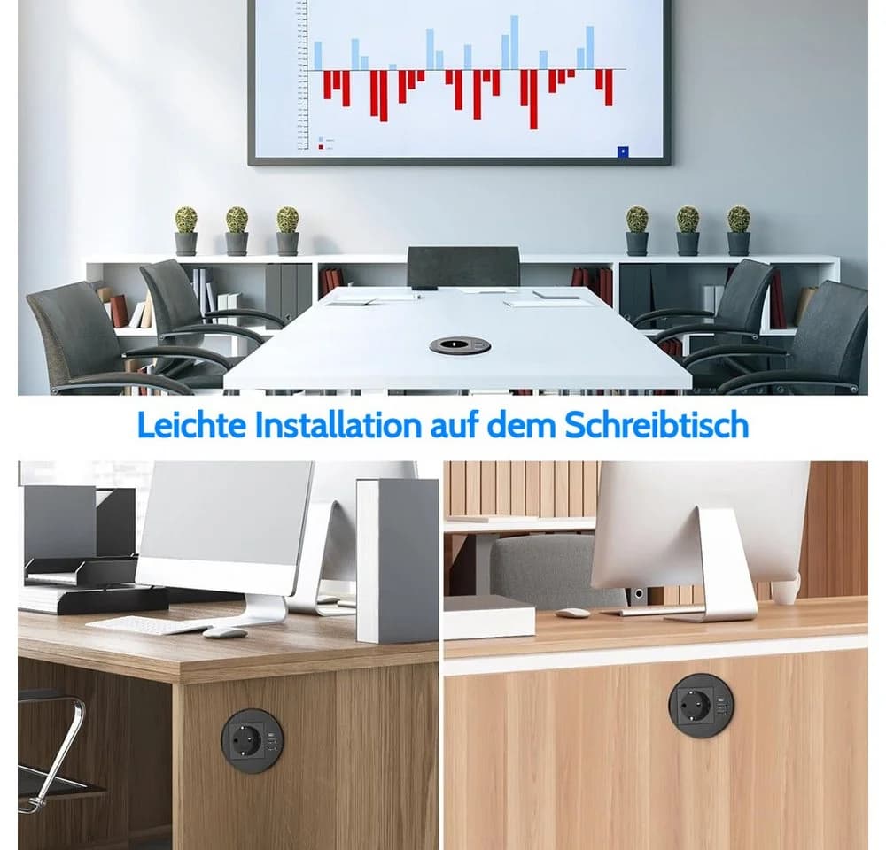 PRIISF Unterputz-Steckdose 3-Port USB Schwarz - Bild 5