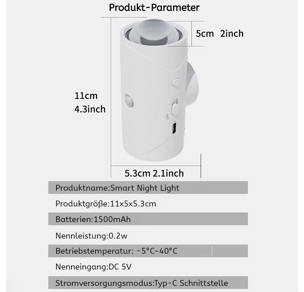 PRIISF LED Würfel Wandleuchte mit Bewegungsmelder RGB Weiß USB
