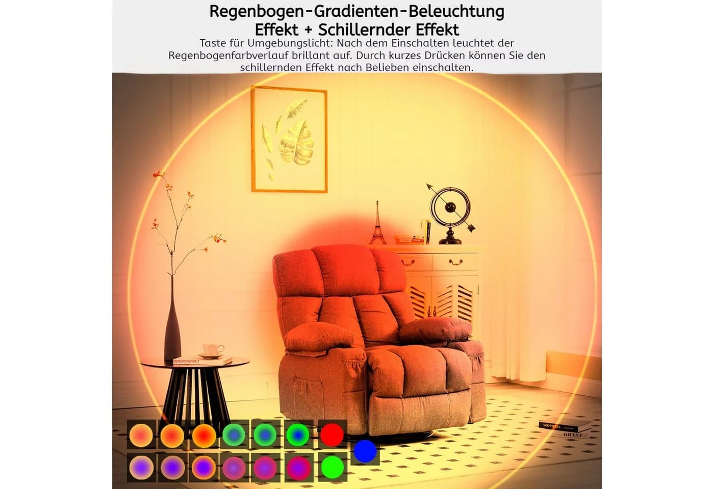 PRIISF LED Würfel Wandleuchte mit Bewegungsmelder RGB Weiß USB - Bild 4