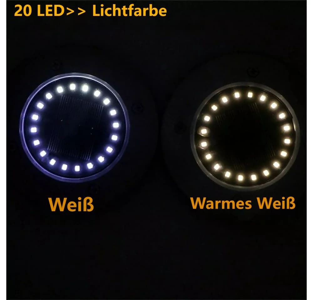 QUBEBU LED Solarleuchte 20 LEDs Solar Gartenleuchte - Bild 5