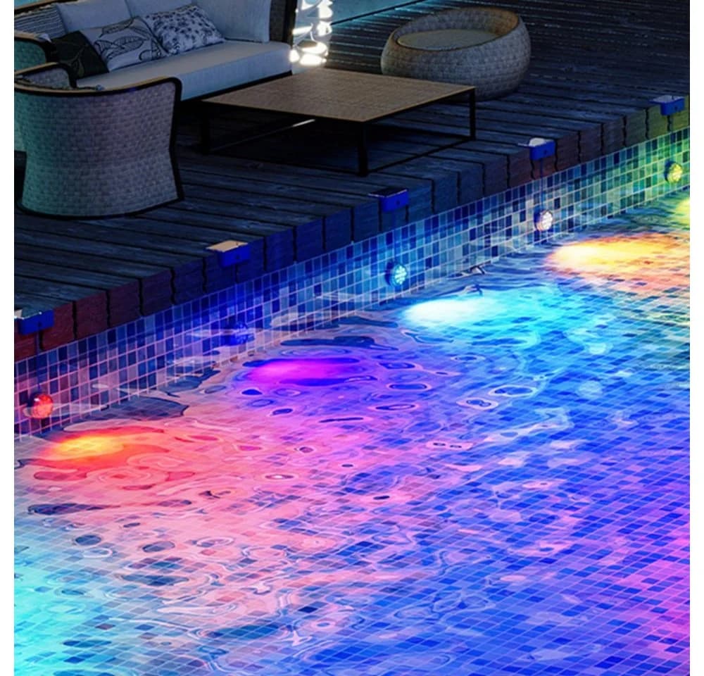QUBEBU Solar LED Pool-Lampe RGB Unterwasserlicht mit Fernbedienung - Bild 4