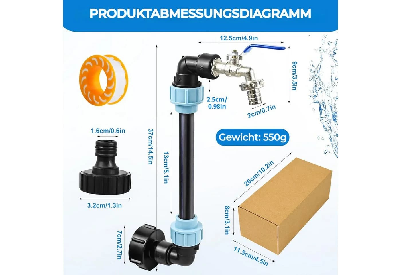 PRIISF IBC Adapter Schwanenhals Messing S60x6