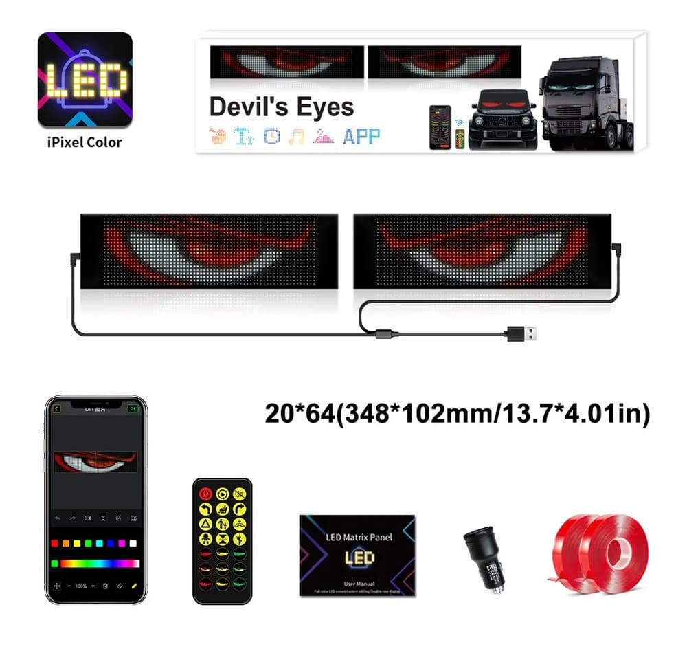 QUBEBU Dekolicht LED-Bildschirm Flexibel RGB mit App-Steuerung