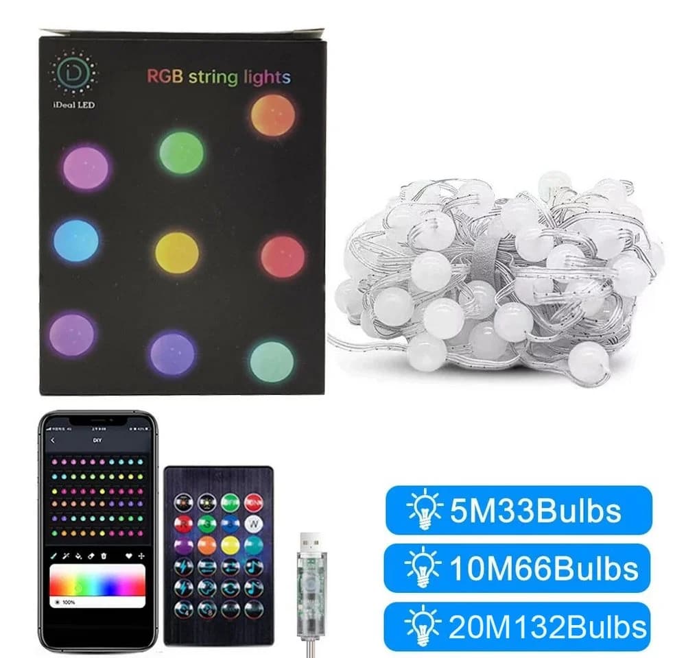 PRIISF Smart LED Lichterkette RGB mit App-Steuerung & Fernbedienung