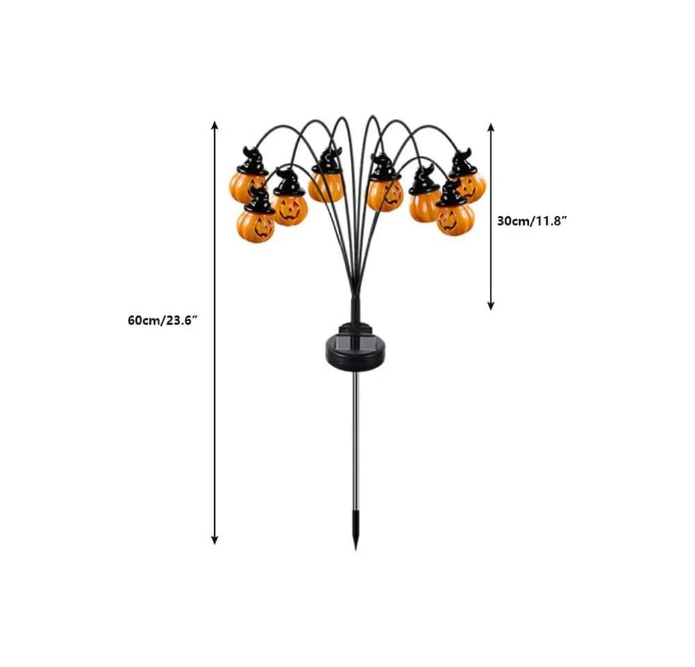 QUBEBU Halloween Kürbis Gartenleuchte 60 LED Solarlampen 2 Stk. - Bild 5