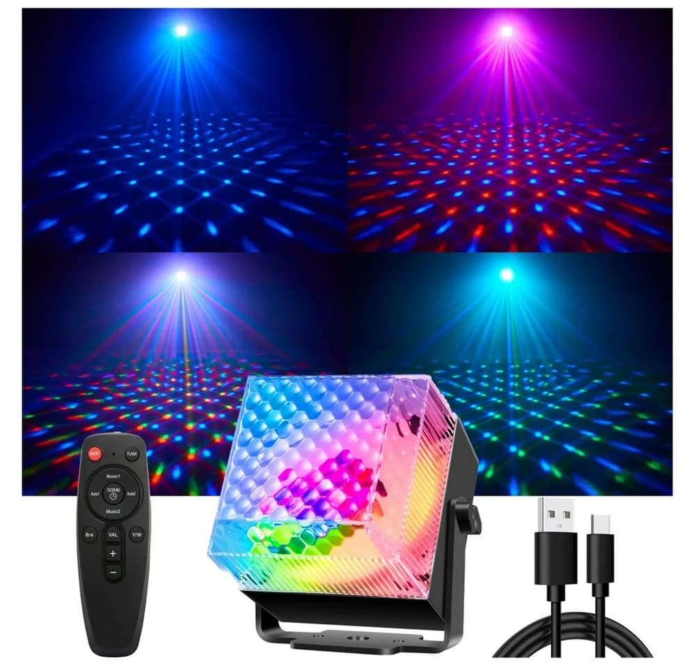 QUBEBU LED Discolicht RGB mit Fernbedienung und Nachtlicht - Bild 2
