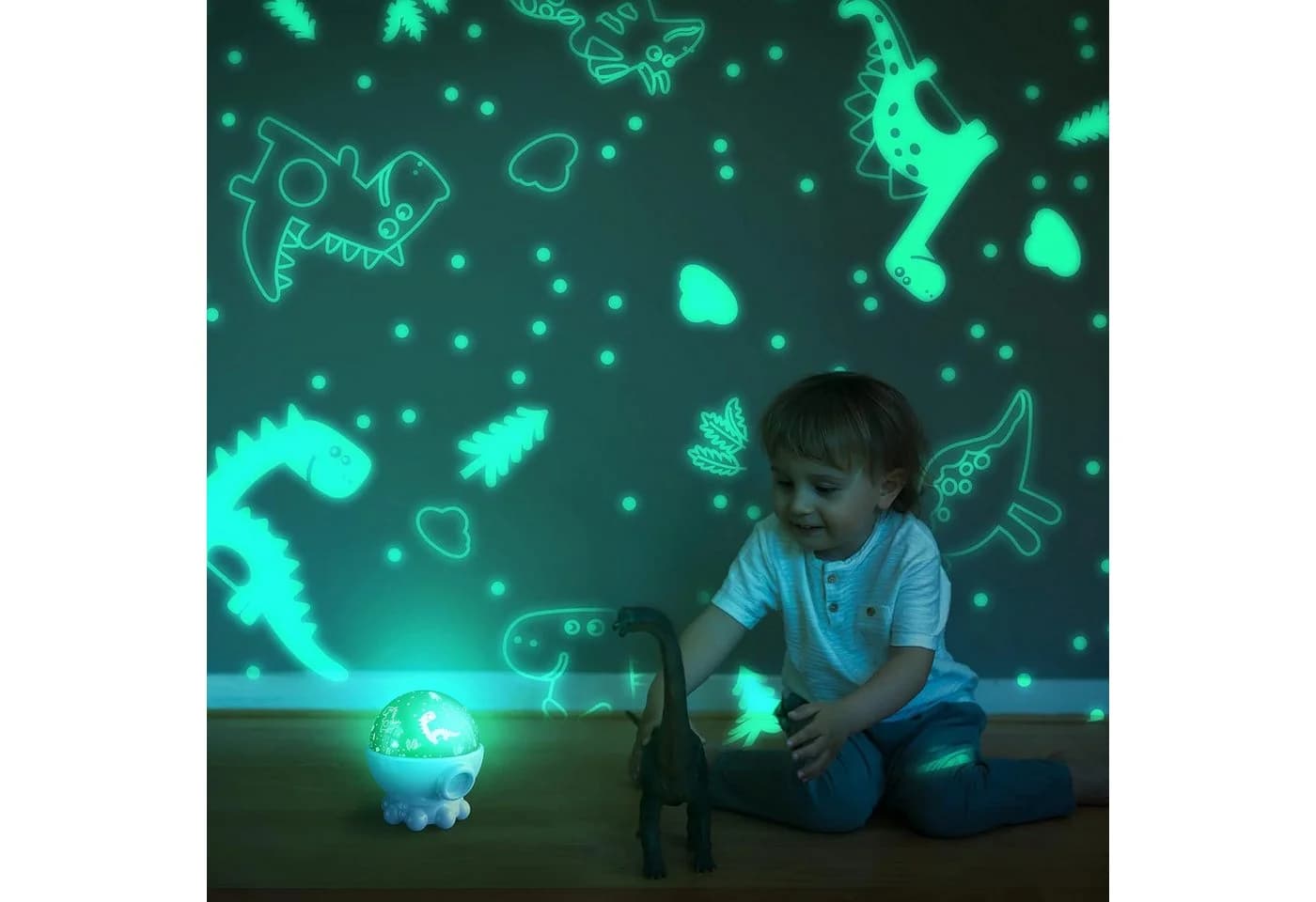 PRIISF LED Nachtlicht Sternenhimmel Projektor Baby Einschlafhilfe Weiß/Blau - Bild 3