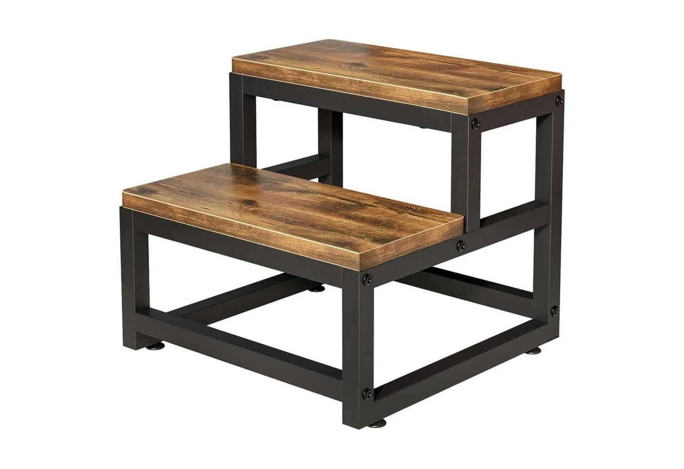 PRIISF Badhocker Tritthocker 2 Stufe Duschhocker Holz - Bild 2