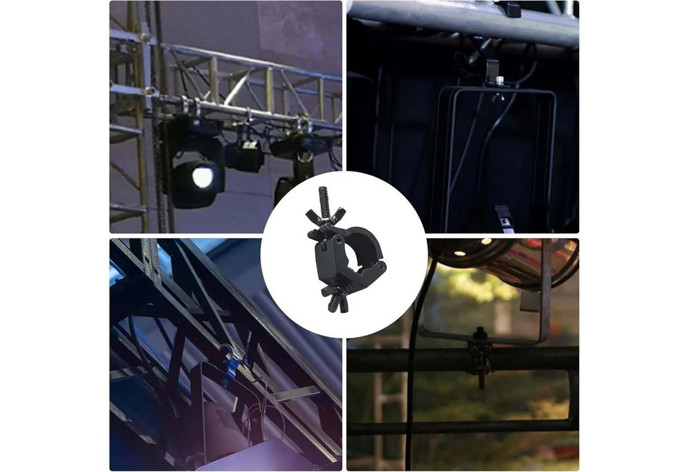 QUBEBU LED Discolicht Traversen-Klemmhaken 8 Stück Aluminium - Bild 3