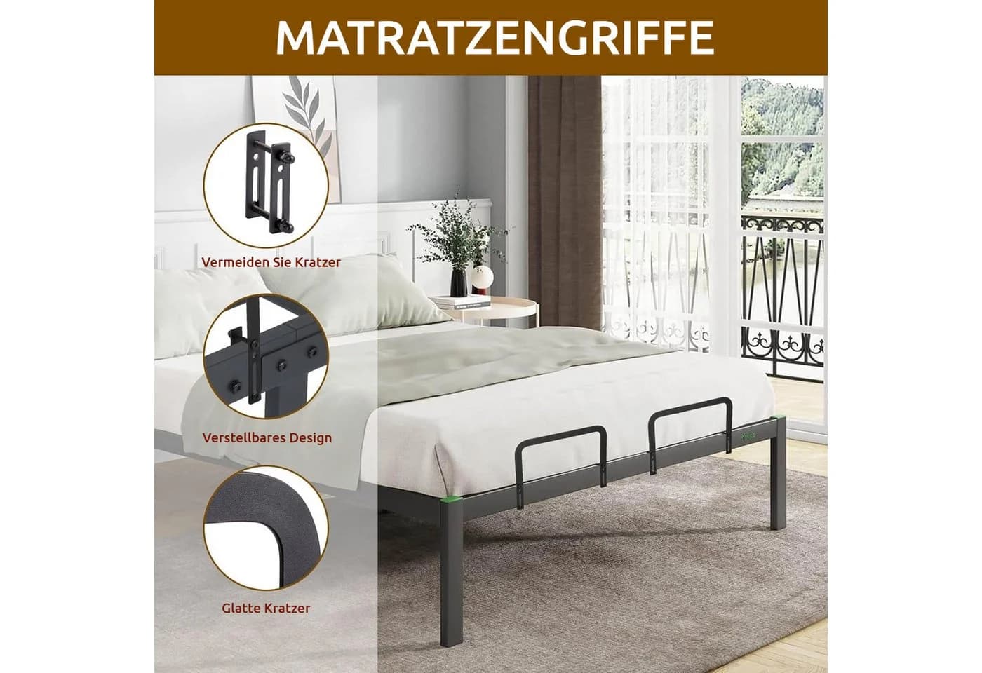 PRIISF Matratzenkeil 4 Stück Universal Matratzenhalter - Bild 5