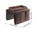 PRIISF Sofatablett Organizer mit Tablett & 4 Fächern, Oxford-Stoff, Braun Bild 1