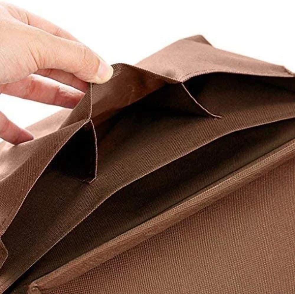 PRIISF Sofatablett Organizer mit Tablett & 4 Fächern, Oxford-Stoff, Braun - Bild 5