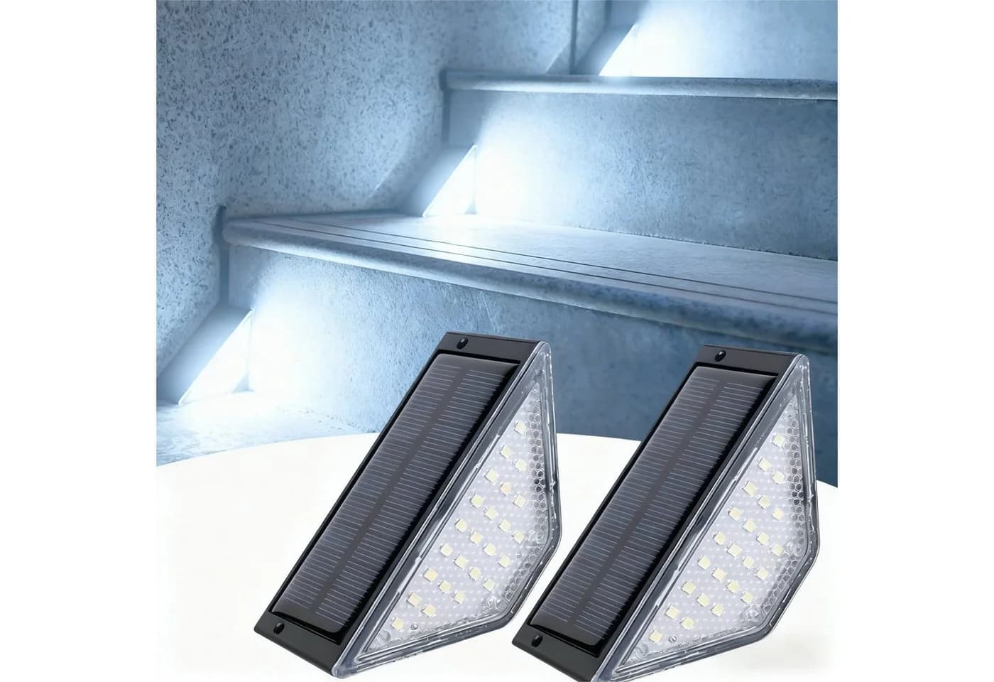 QUBEBU LED Solarleuchte Schwarz 24 LEDs Warmweiß Garten - Bild 2