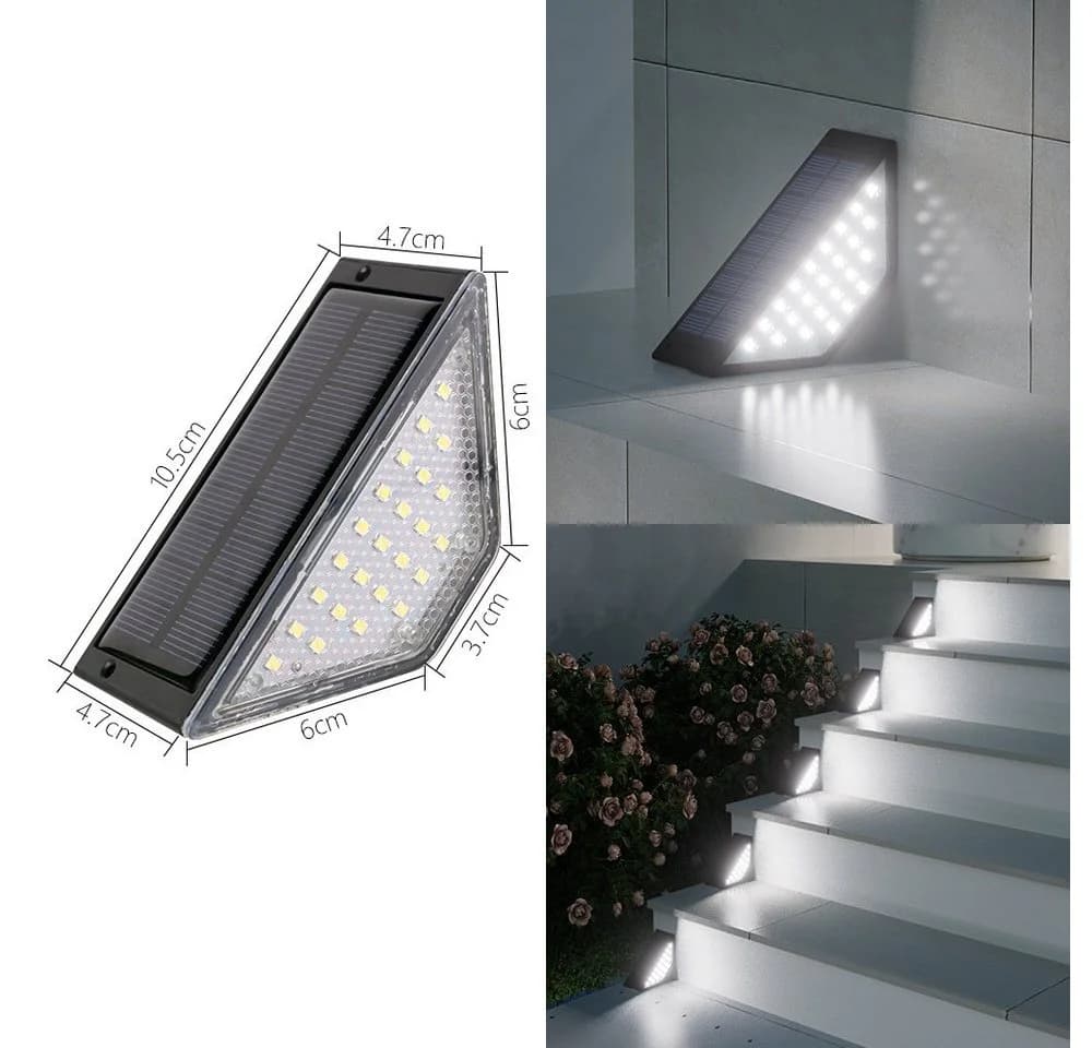 QUBEBU LED Solarleuchte Schwarz 24 LEDs Warmweiß Garten - Bild 5